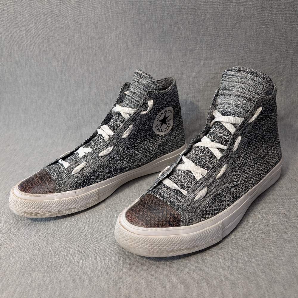 Converse Chuck Taylor Fly Knit High Top Sneakers M 8.5 W 10.5 Gray Brown - Picture 1 of 14